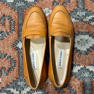 Manolo Blahnik Leather Penny Loafers EU 40.5 US 10